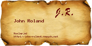 John Roland névjegykártya